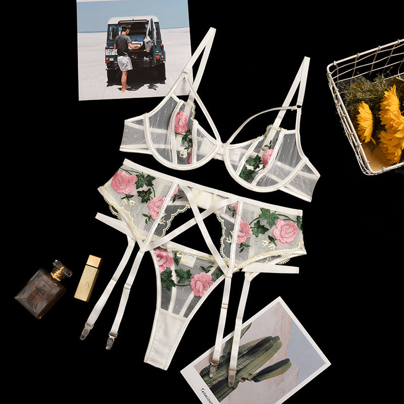 Dubai floral 3 piece lingerie set